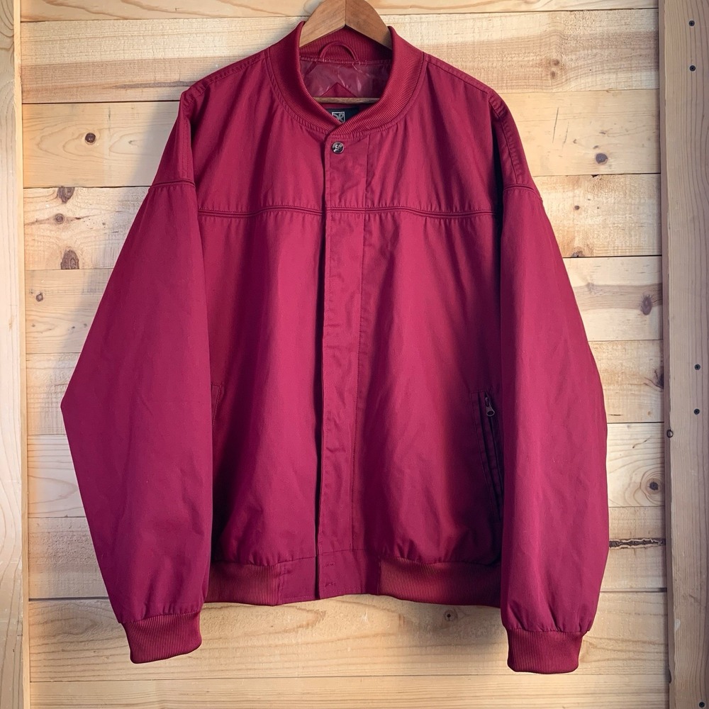 VTG 3x Haband Bomber Jacket Red Burgundy 90's EUC Zip Up Coat Gorpcore